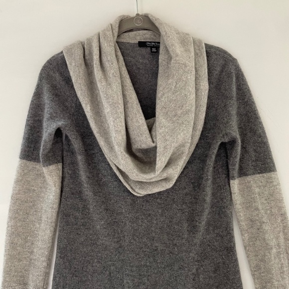 Saks Fifth Avenue 100% Cashmere Womens Gray Cowl Neck Tunic Sweater Size XS Soft - Picture 3 of 12